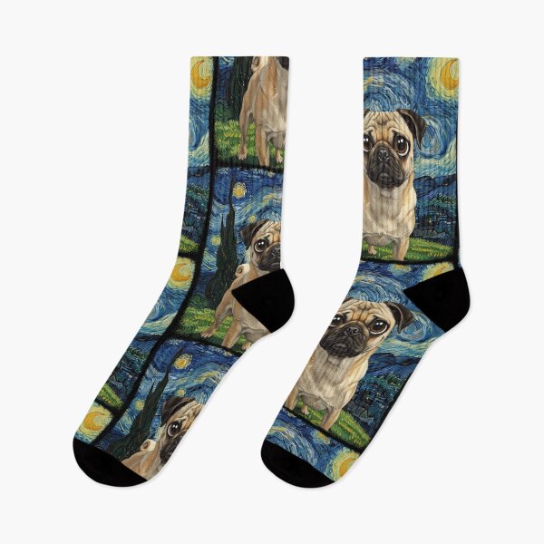 Item preview, Pug Dog Howling At Moon Starry Night Van Gogh Funny designed and sold by d247.