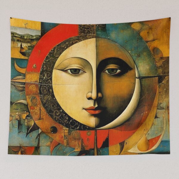 Item preview, Abstract Sun Moon Art designed and sold by TheDarkWardrobe.