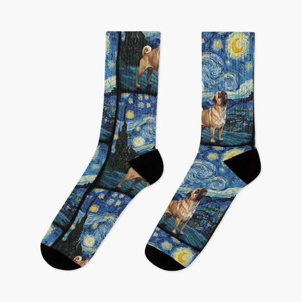 Item preview, Pug Dog Howling At Moon Starry Night Van Gogh Funny designed and sold by d247.