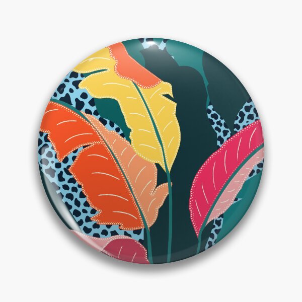 Item preview, Teal & Tangerine, Botanical Nature Jungle Plants, Maximalism Eclectic Pop of Color, Tropical Banana Leaves Bohemian Contemporary designed and sold by 83oranges.com.