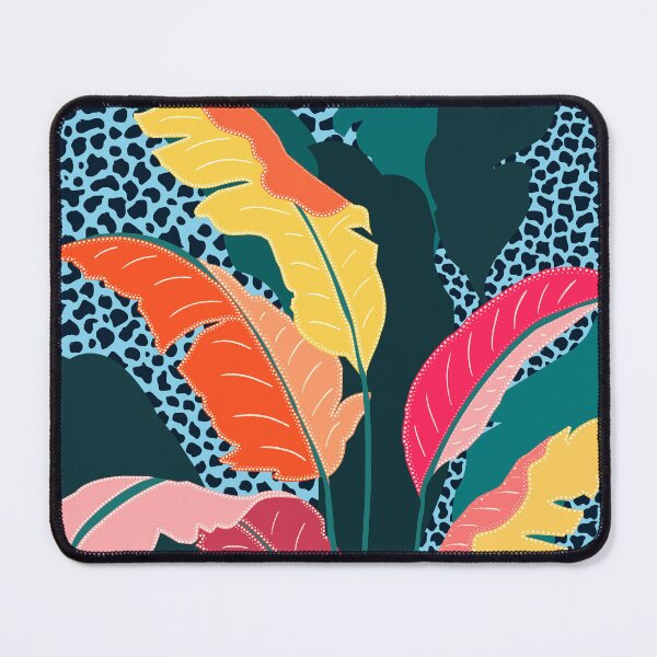 Item preview, Teal & Tangerine, Botanical Nature Jungle Plants, Maximalism Eclectic Pop of Color, Tropical Banana Leaves Bohemian Contemporary designed and sold by 83oranges.com.