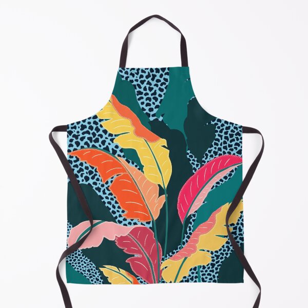 Item preview, Teal & Tangerine, Botanical Nature Jungle Plants, Maximalism Eclectic Pop of Color, Tropical Banana Leaves Bohemian Contemporary designed and sold by 83oranges.com.