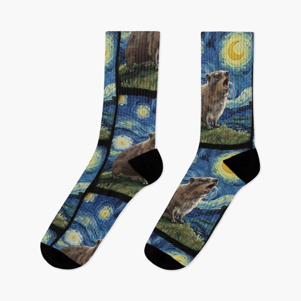 Item preview, Rock Hyrax Awawa Upset At Moon Starry Night Van Gogh Funny designed and sold by d247.