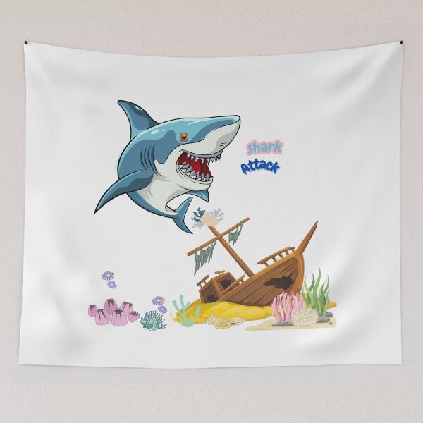 Item preview, Shark ship colorful coral reef designed and sold by LaUnArt.