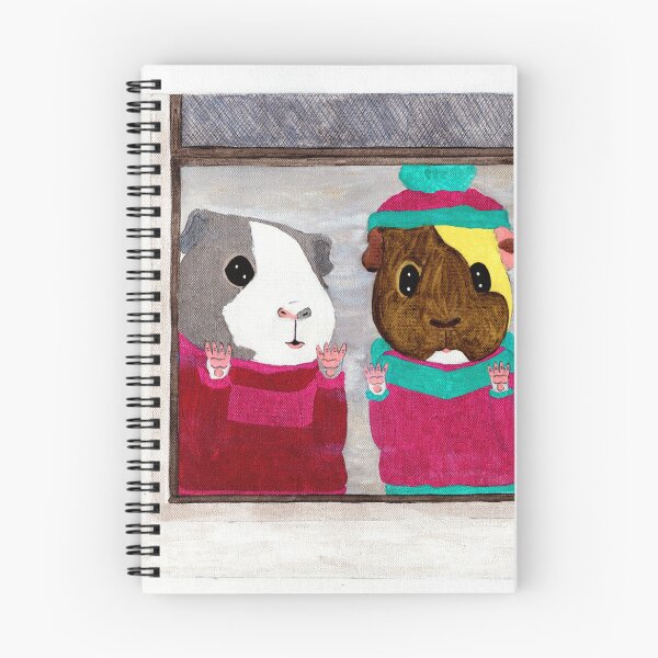 Aperçu de l'œuvre Instantané du cochon d'Inde - Camille et Dagmar à la porte créée et vendue par Guinea Pigs and Books.