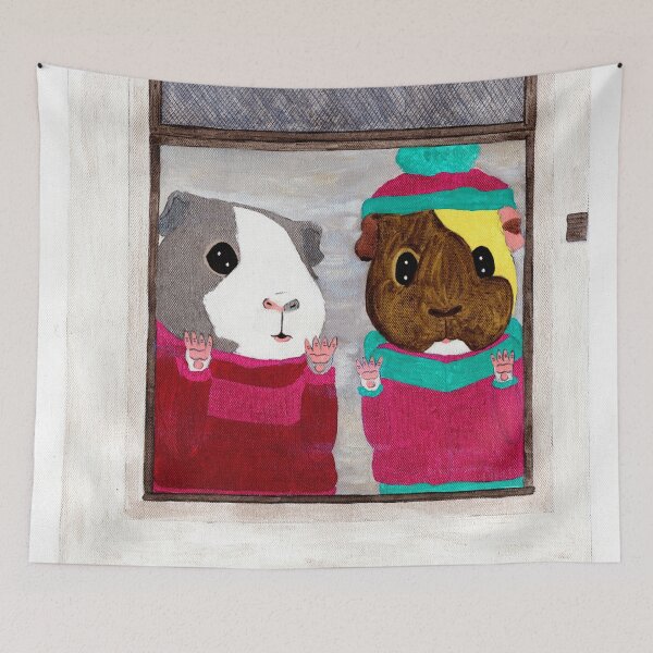 Item preview, Guinea Pig Snapshot - Camille and Dagmar at the Door designed and sold by Guinea Pigs and Books.