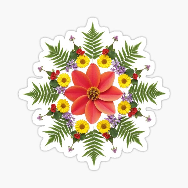 Item preview, Flower fern mandala designed and sold by OrigamiMochi.