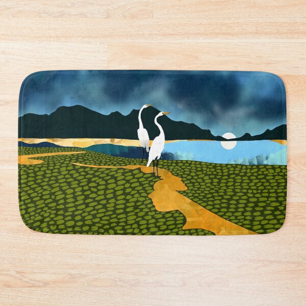 Item preview, Great Egrets on Honeymoon Island, Heron Wildlife Painting Nature Landscape, Travel Dark Scenic Birds Love Animals Lake Bohemian designed and sold by 83oranges.com.