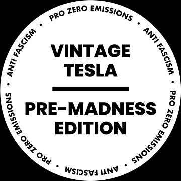 Artwork thumbnail, Tesla sticker for owners that want to express their dislike for Elon Musk. White & black version by CasbenShop