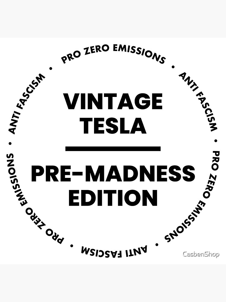 Thumbnail 3 of 3, Magnet, Tesla sticker for owners that want to express their dislike for Elon Musk. White & black version designed and sold by CasbenShop.