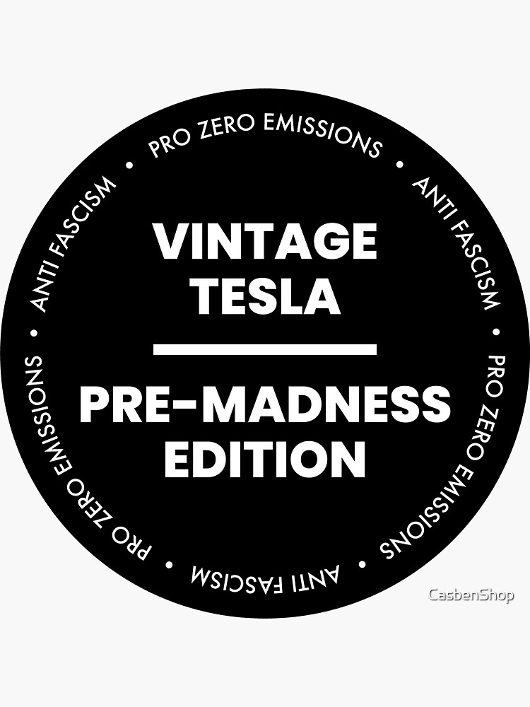 Thumbnail 3 of 3, Sticker, Sticker for Tesla owners to express their dislike for Elon Musk madness. Black and white version designed and sold by CasbenShop.