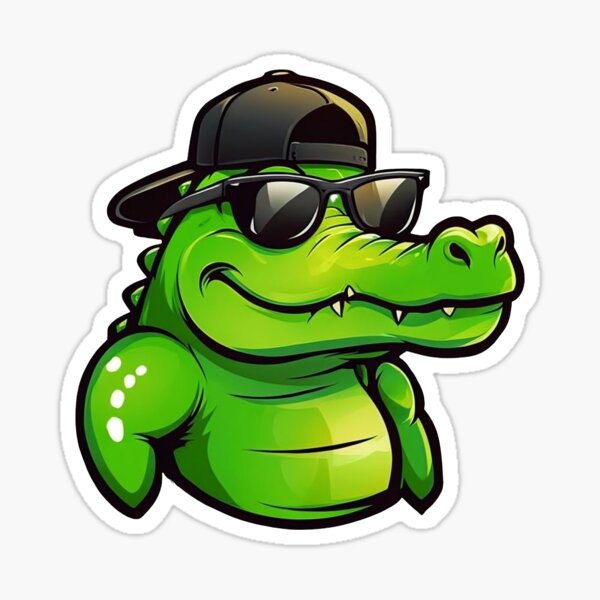 Item preview, Cool Croc -  Crocodile with Glasses and Hat designed and sold by TangoCharlieNZ.