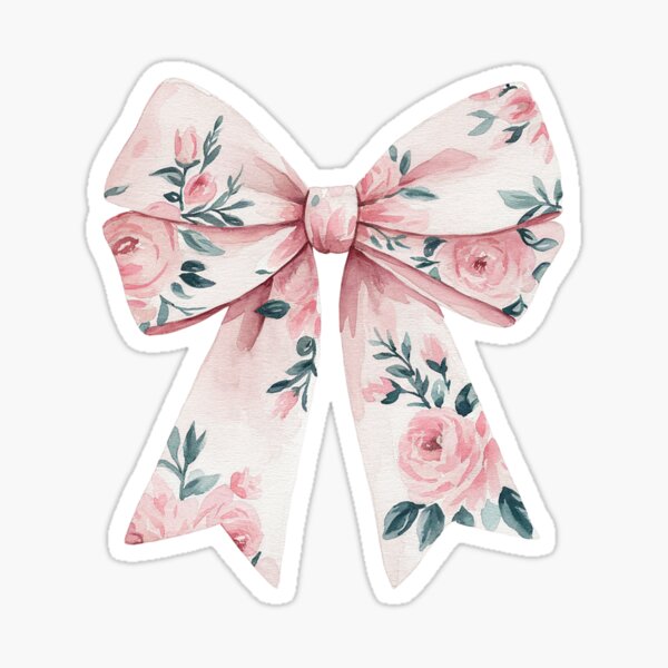 Aperçu de l'œuvre Nœud fleuri rose coquet et esthétique créée et vendue par GlowinUp Shop.