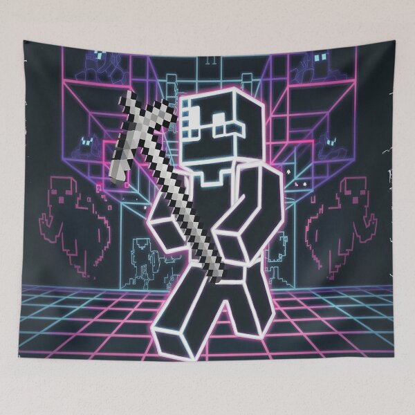 Item preview, Retro neon Minecraft designed and sold by Thompika.