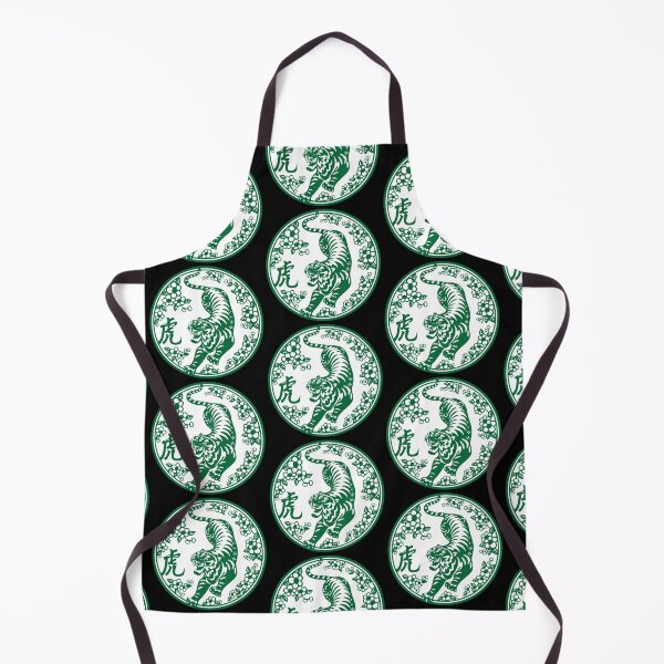 Item preview, Lucky sign White Green tiger Beautiful flowers Chinese paper cutting art and designs designed and sold by Bspaces.