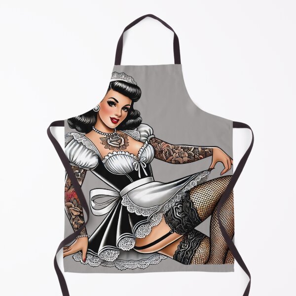 Item preview, Tattooed French Maid Pin-up designed and sold by PinUpPizzazz.