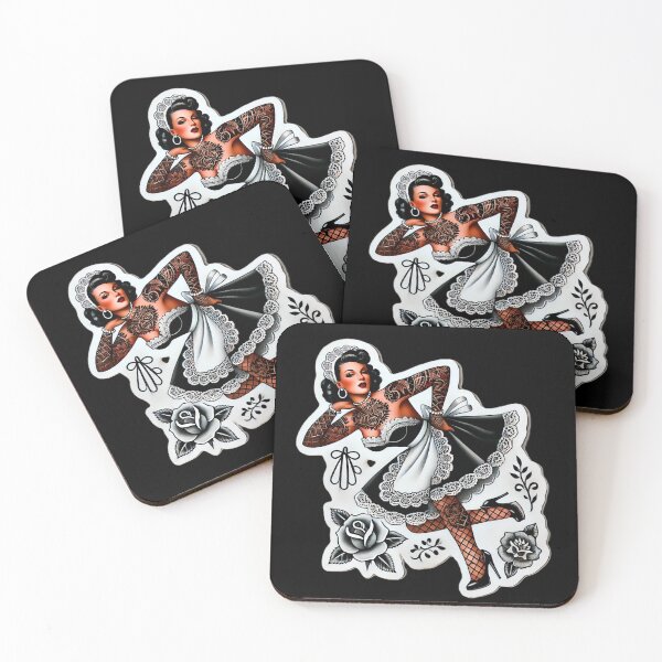 Item preview, Tattooed French Maid Pin-up designed and sold by PinUpPizzazz.