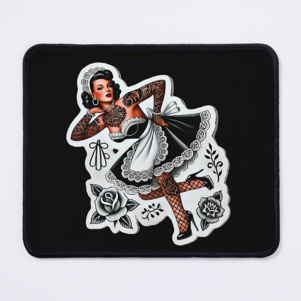 Item preview, Tattooed French Maid Pin-up designed and sold by PinUpPizzazz.