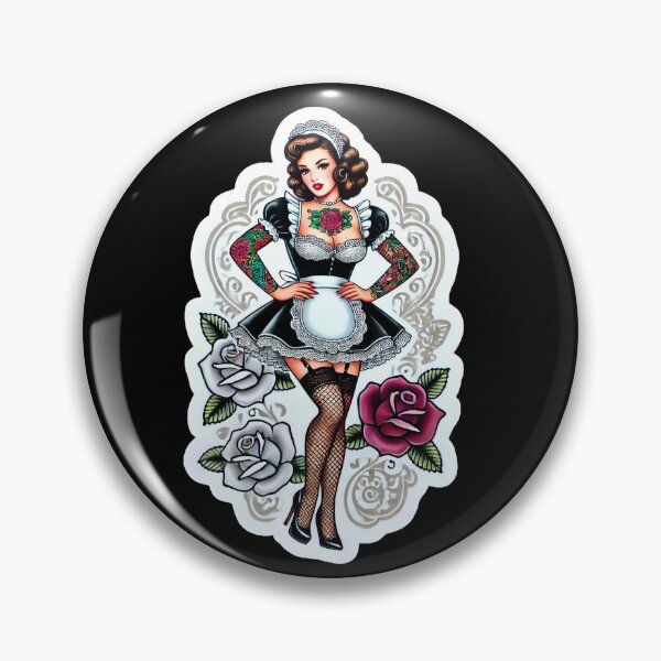 Item preview, Tattooed French Maid Pin-up designed and sold by PinUpPizzazz.