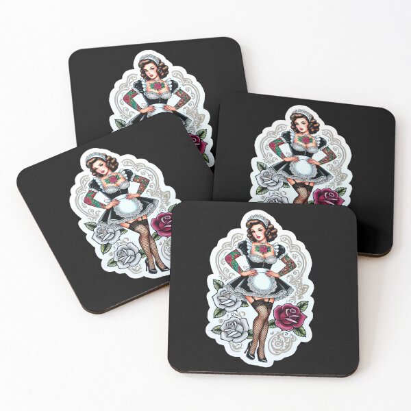 Item preview, Tattooed French Maid Pin-up designed and sold by PinUpPizzazz.