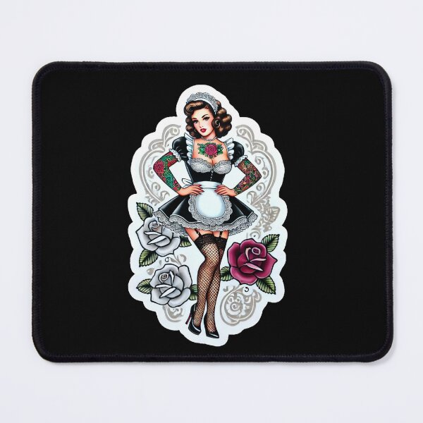 Item preview, Tattooed French Maid Pin-up designed and sold by PinUpPizzazz.