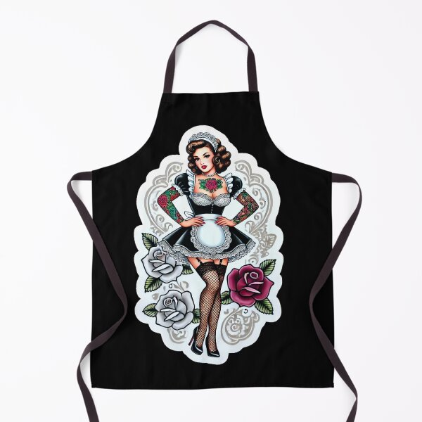 Item preview, Tattooed French Maid Pin-up designed and sold by PinUpPizzazz.
