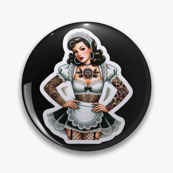 Item preview, Tattooed French Maid Pin-up designed and sold by PinUpPizzazz.