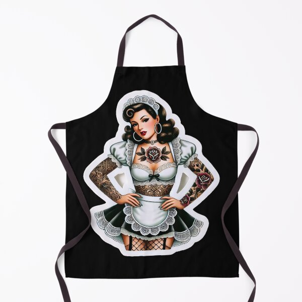 Item preview, Tattooed French Maid Pin-up designed and sold by PinUpPizzazz.