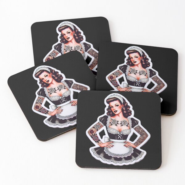 Item preview, Tattooed French Maid Pin-up designed and sold by PinUpPizzazz.