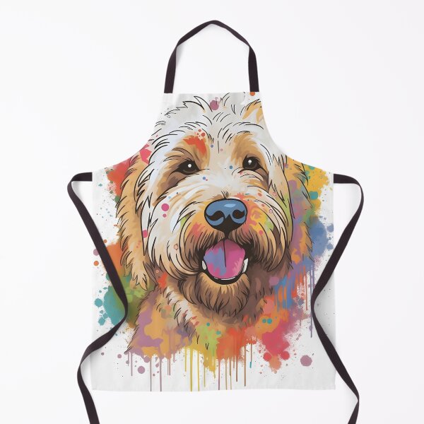 Item preview, Happy Labradoodle Splashed with Colorful Paint designed and sold by PoodleDoodles4U.