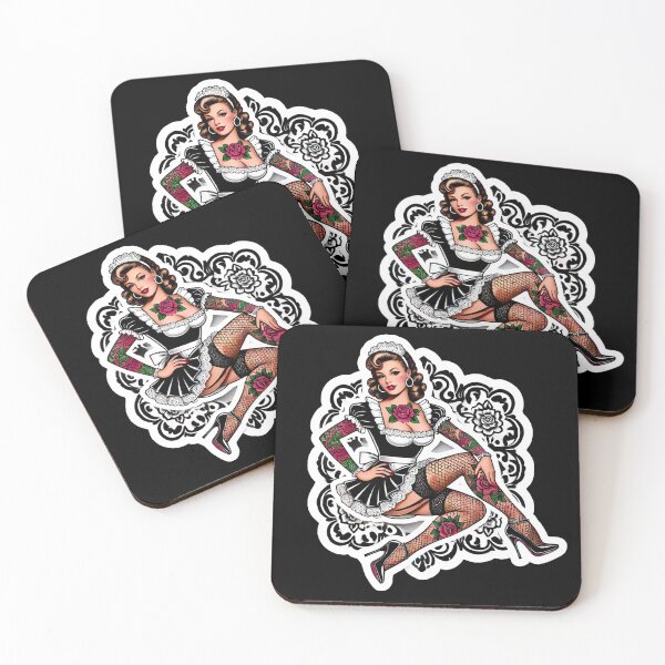 Item preview, Tattooed French Maid Pin-up designed and sold by PinUpPizzazz.