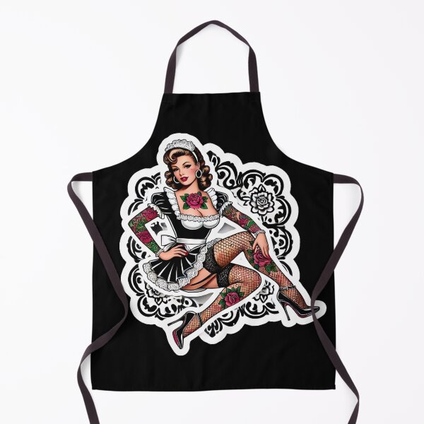 Item preview, Tattooed French Maid Pin-up designed and sold by PinUpPizzazz.