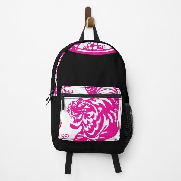 Item preview, Lucky sign pink tiger Beautiful flowers Chinese paper cutting art and designs designed and sold by Bspaces.