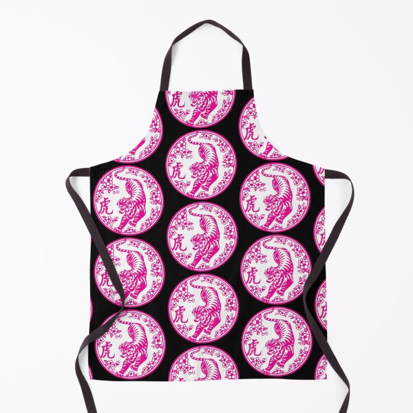 Item preview, Lucky sign pink tiger Beautiful flowers Chinese paper cutting art and designs designed and sold by Bspaces.