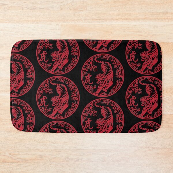 Item preview, Lucky sign Red tiger Beautiful flowers Chinese paper cutting art and designs designed and sold by Bspaces.
