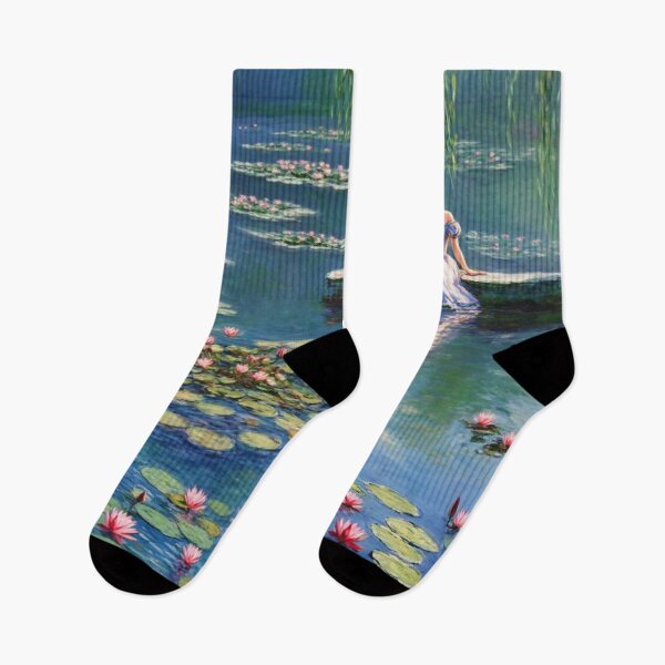 Item preview, Princess by the Water Lilies - Enchanting Impressionist Art, Fairytale Pond Scene, Monet-Inspired Fantasy, designed and sold by Kina-design.