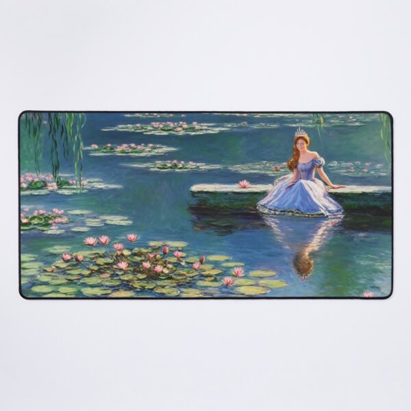 Artikelvorschau, Prinzessin bei den Seerosen - Bezaubernde impressionistische Kunst, märchenhafte Teichszene, von Monet inspirierte Fantasie, entworfen und verkauft von Kina-design.