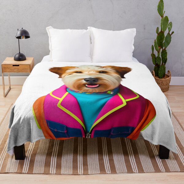 Item preview, Funky 1980s Neon Fluffy Doodle Dog – Retro Pup with Vibrant Style designed and sold by Fredster1966.
