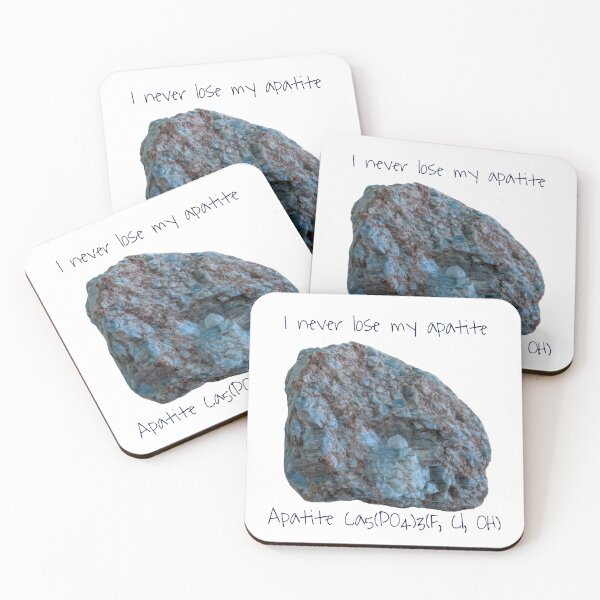 Item preview, "Never lose my Apatite" Mineral, Blue with Chemical Formula designed and sold by STEM Factually.