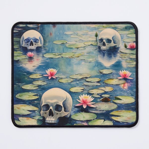Item preview, Skulls in Water Lilies - Monet-Inspired Fantasy, designed and sold by Kina-design.