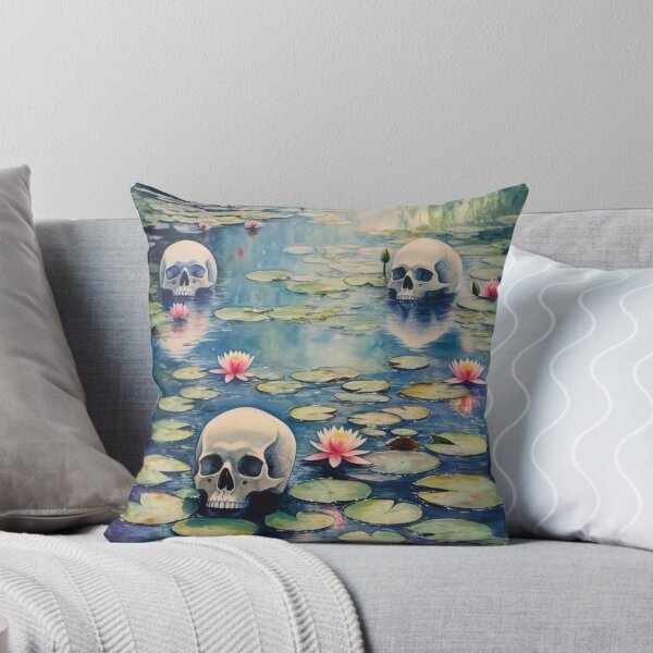Item preview, Skulls in Water Lilies - Monet-Inspired Fantasy, designed and sold by Kina-design.