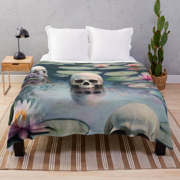 Item preview, Skulls in Water Lilies - Monet-Inspired Fantasy, designed and sold by Kina-design.