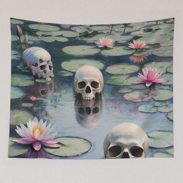 Item preview, Skulls in Water Lilies - Monet-Inspired Fantasy, designed and sold by Kina-design.
