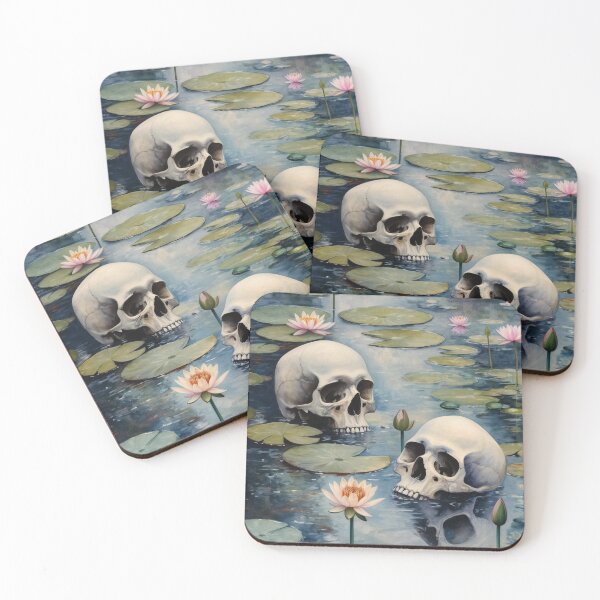 Item preview, Skulls in Water Lilies - Monet-Inspired Fantasy, designed and sold by Kina-design.