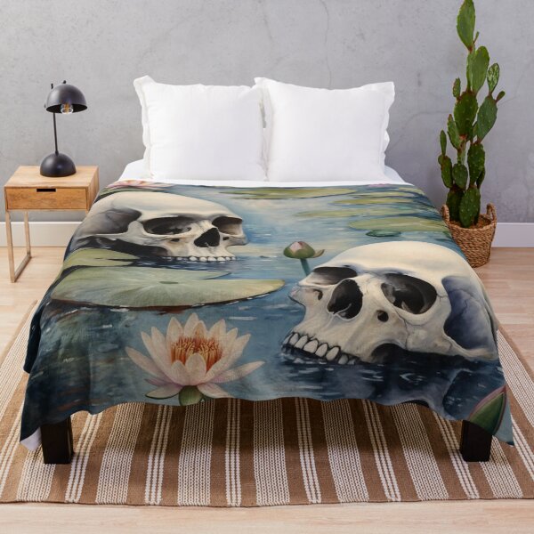Item preview, Skulls in Water Lilies - Monet-Inspired Fantasy, designed and sold by Kina-design.