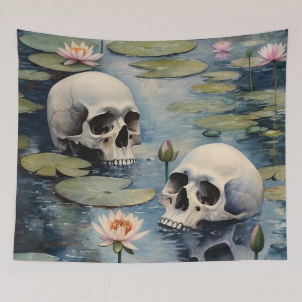 Item preview, Skulls in Water Lilies - Monet-Inspired Fantasy, designed and sold by Kina-design.