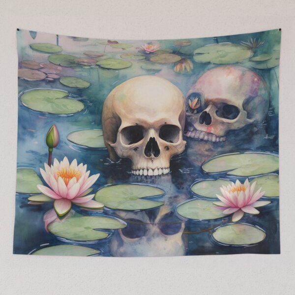 Item preview, Skulls in Water Lilies - Monet-Inspired Fantasy, designed and sold by Kina-design.