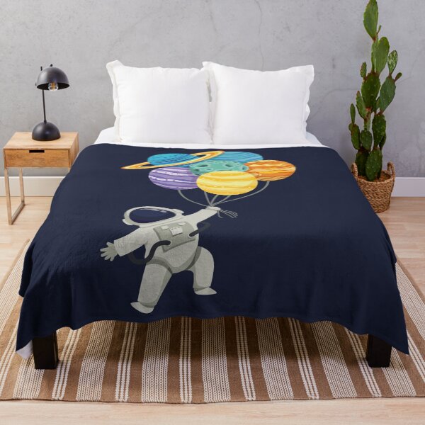 Item preview, Astronaut flying on balloons planets designed and sold by Art-of-Rory.