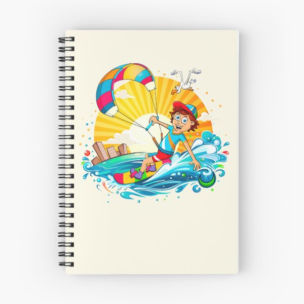 Item preview, Kitesurfing boy - funny cartoon style illustration. designed and sold by Stef Ringoot, cartoons and illustrations.