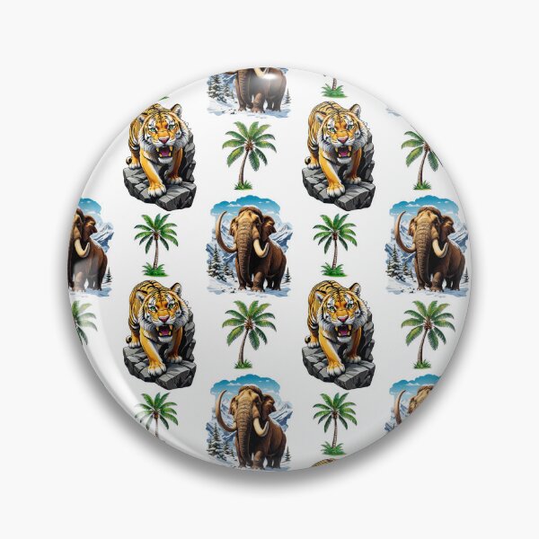 Item preview, Sabertooth Tiger Mammoth Plam Trees Pattern  designed and sold by PatternTitan.